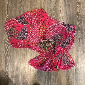 Hot pink one shoulder